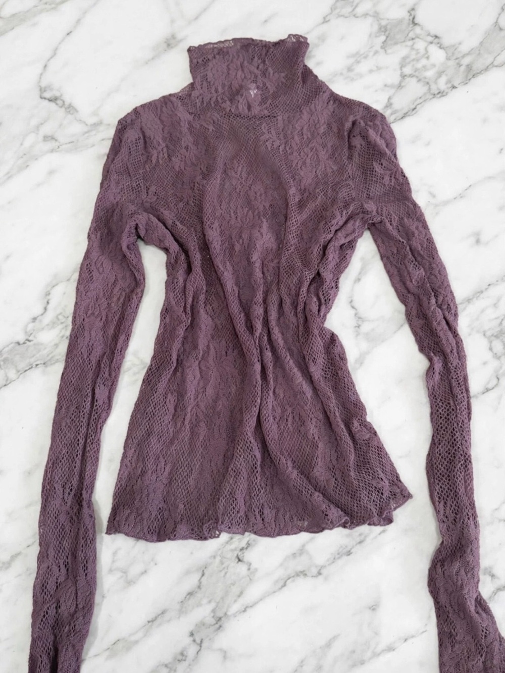 Free People Purple Lace Turtleneck M